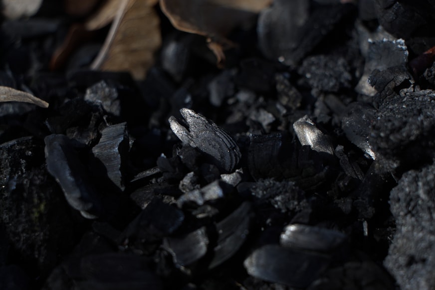 Dark coal product close-up